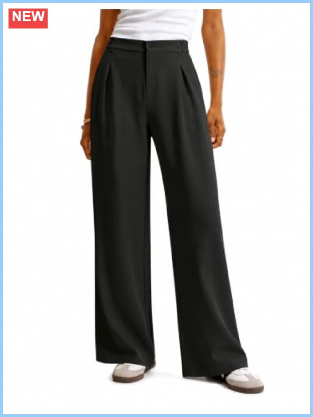 Wide Leg Dress Pants High Waist Pleated Trousers Office Business Casual